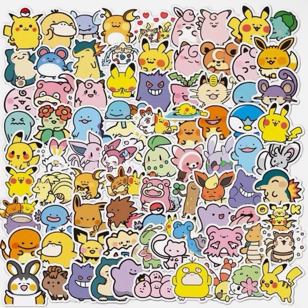 50 Pokemon Stickers Ditto Eyes Set
